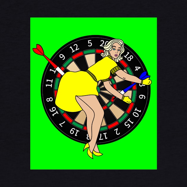 Dartboard Dart Player With Darts Arrows by flofin